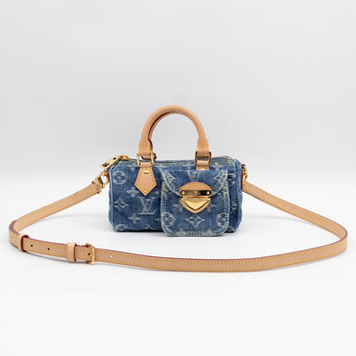 Nano Speedy Blue Denim Monogram