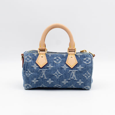 Nano Speedy Blue Denim Monogram