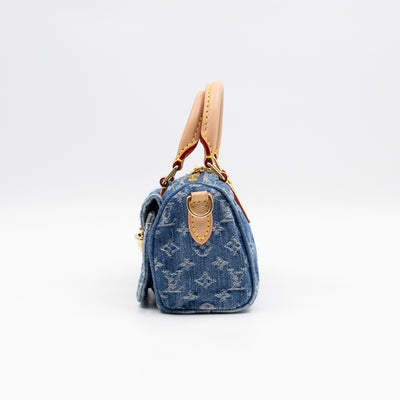 Nano Speedy Blue Denim Monogram