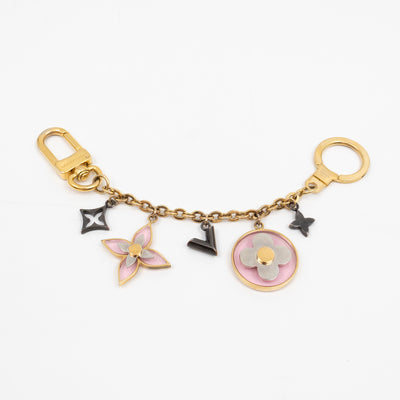 Blooming Flowers Bag Charm & Key Holder Gold