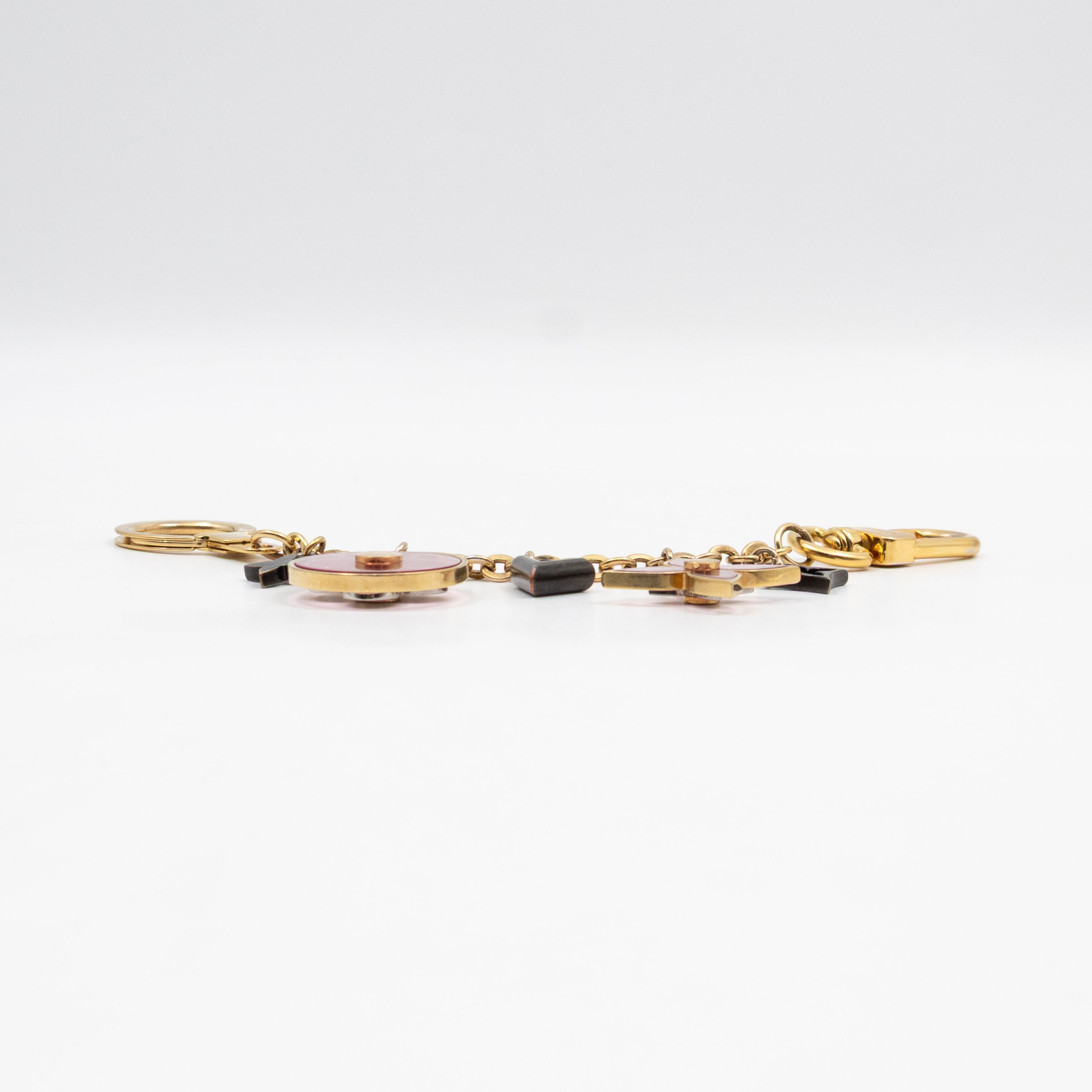 Blooming Flowers Bag Charm & Key Holder Gold