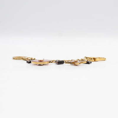 Blooming Flowers Bag Charm & Key Holder Gold