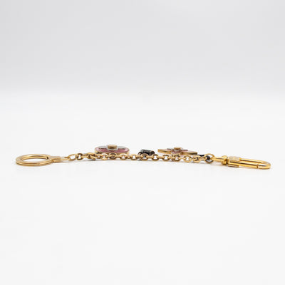Blooming Flowers Bag Charm & Key Holder Gold