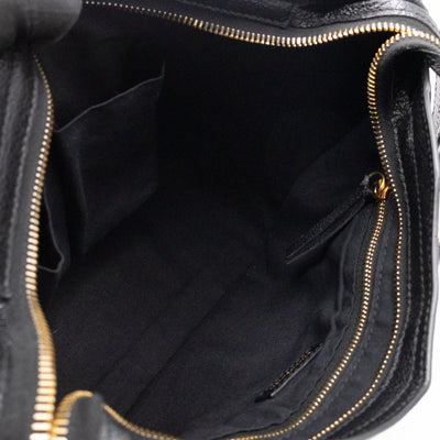 Classic City S Metallic Edge Black Shiny Goatskin Leather