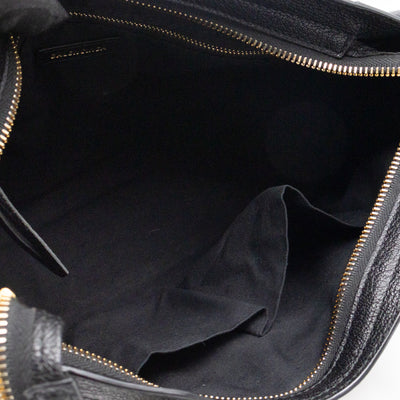 Classic City S Metallic Edge Black Shiny Goatskin Leather