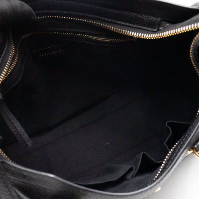 Classic City S Metallic Edge Black Shiny Goatskin Leather