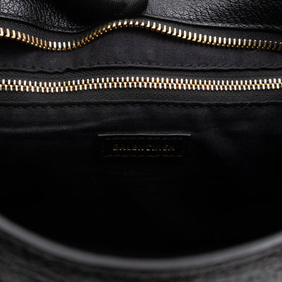Classic City S Metallic Edge Black Shiny Goatskin Leather