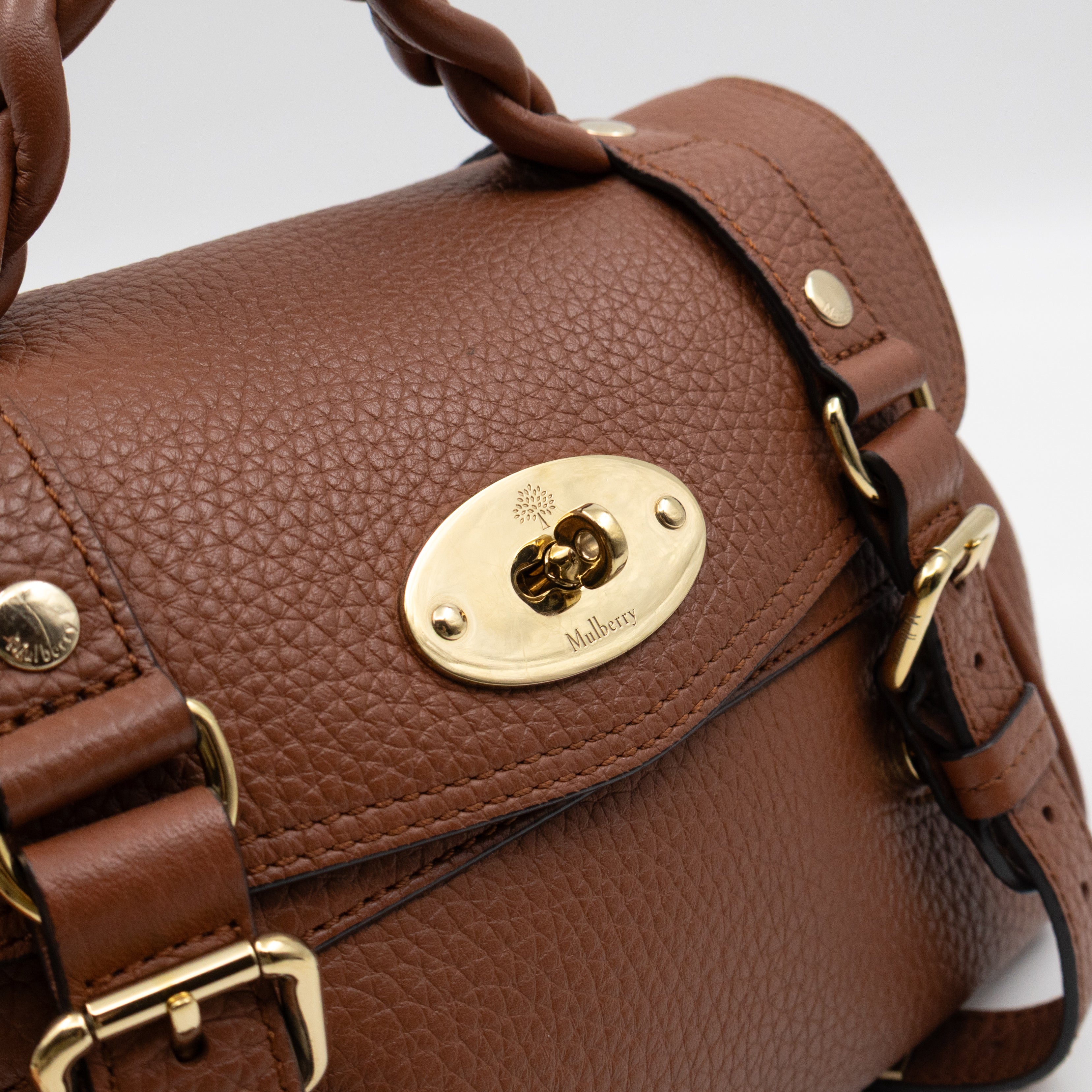 Mini Alexa Chestnut Heavy Grained Leather