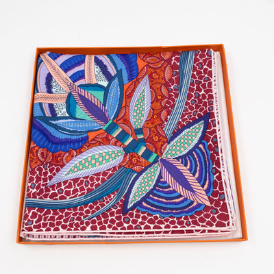 Silk Scarf 90 Flowers of South Africa Orange