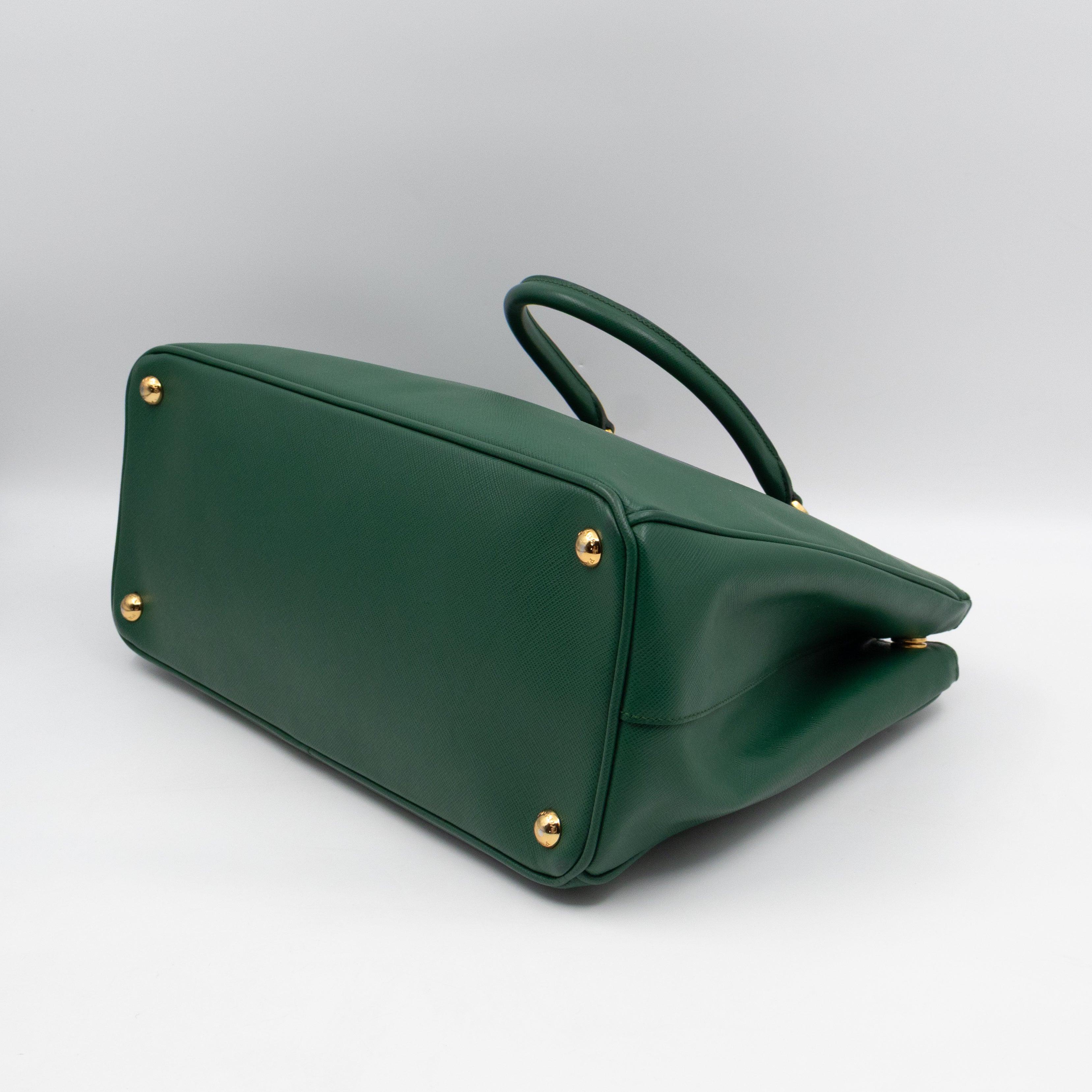 Galleria Large Double Zip Biliardo Green Saffiano Leather