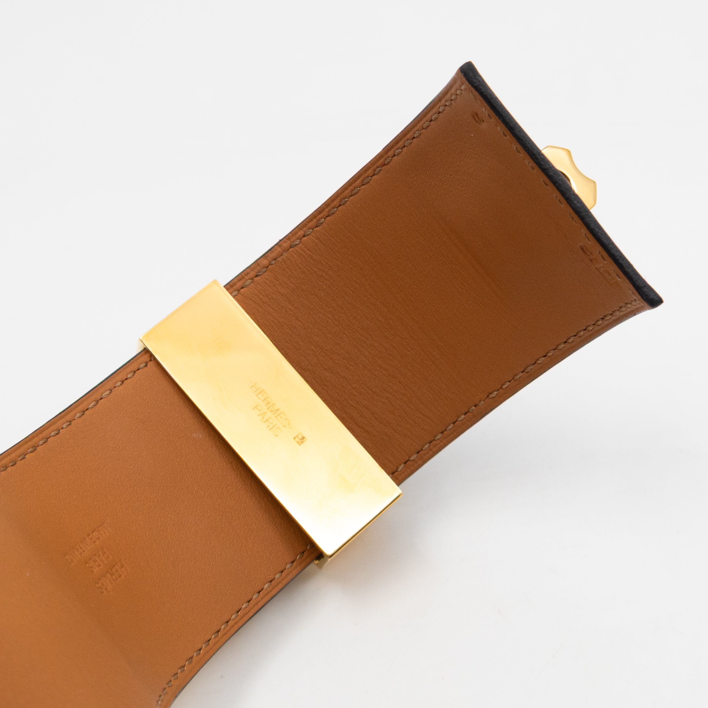Collier de Chien Bracelet Gold & Black Leather
