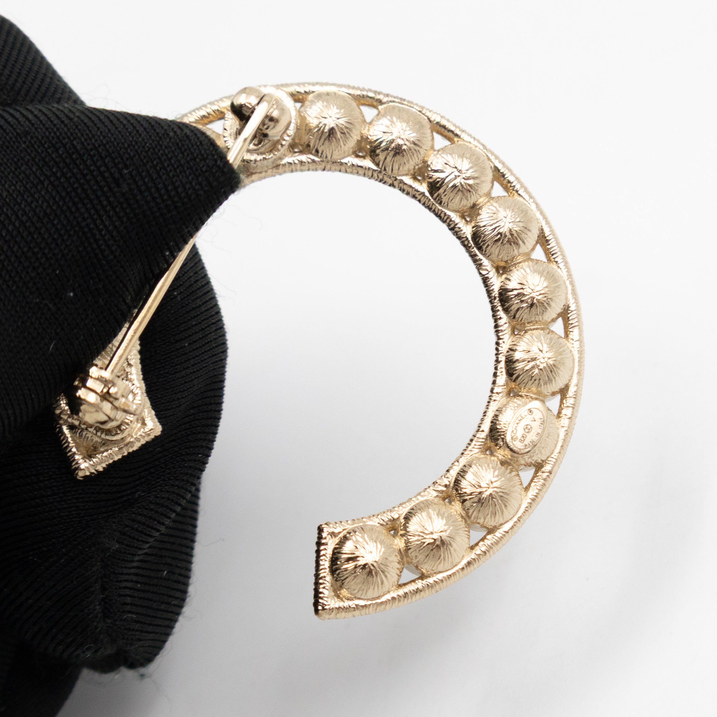 Letters Brooch Set Crystals Gold