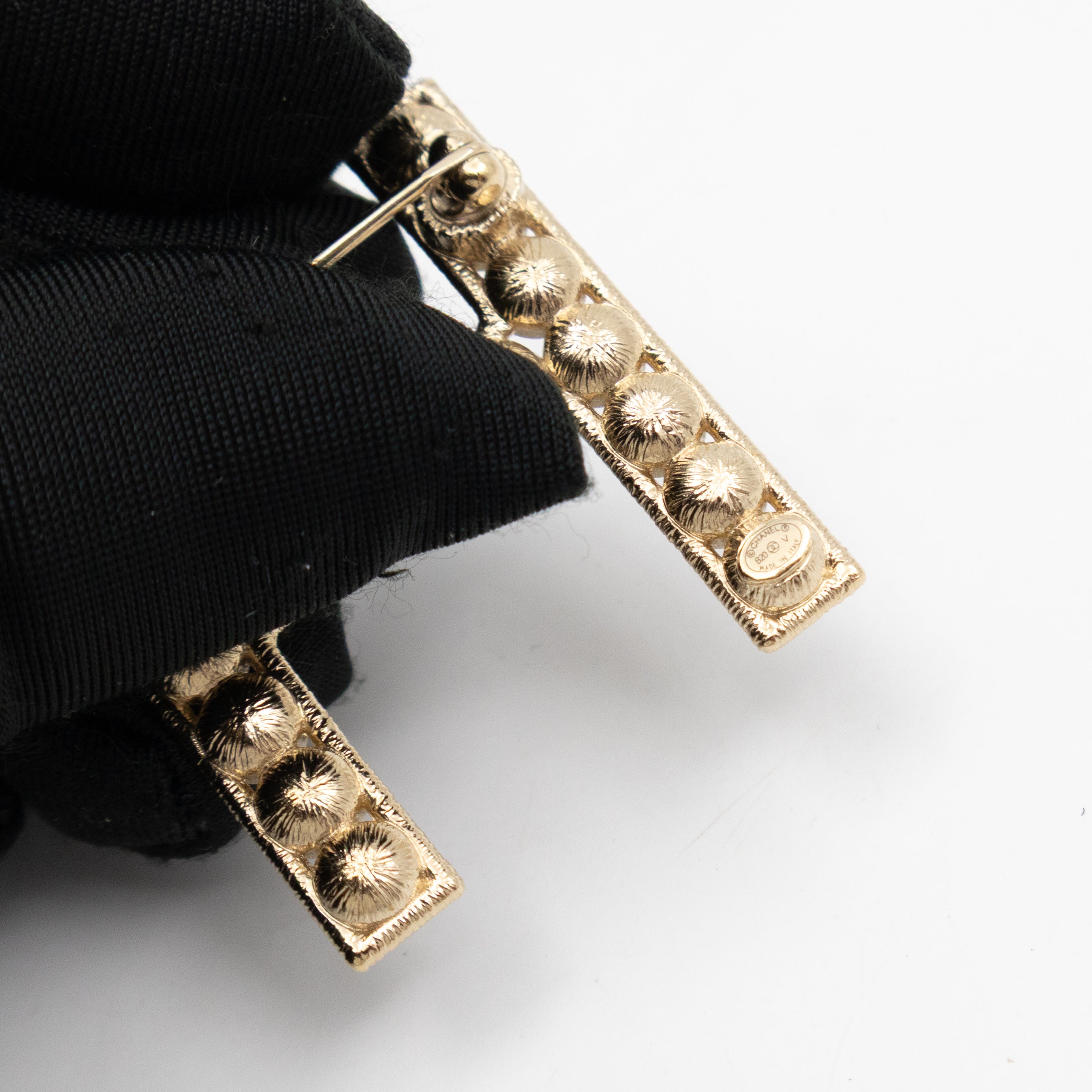 Letters Brooch Set Crystals Gold