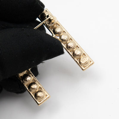 Letters Brooch Set Crystals Gold