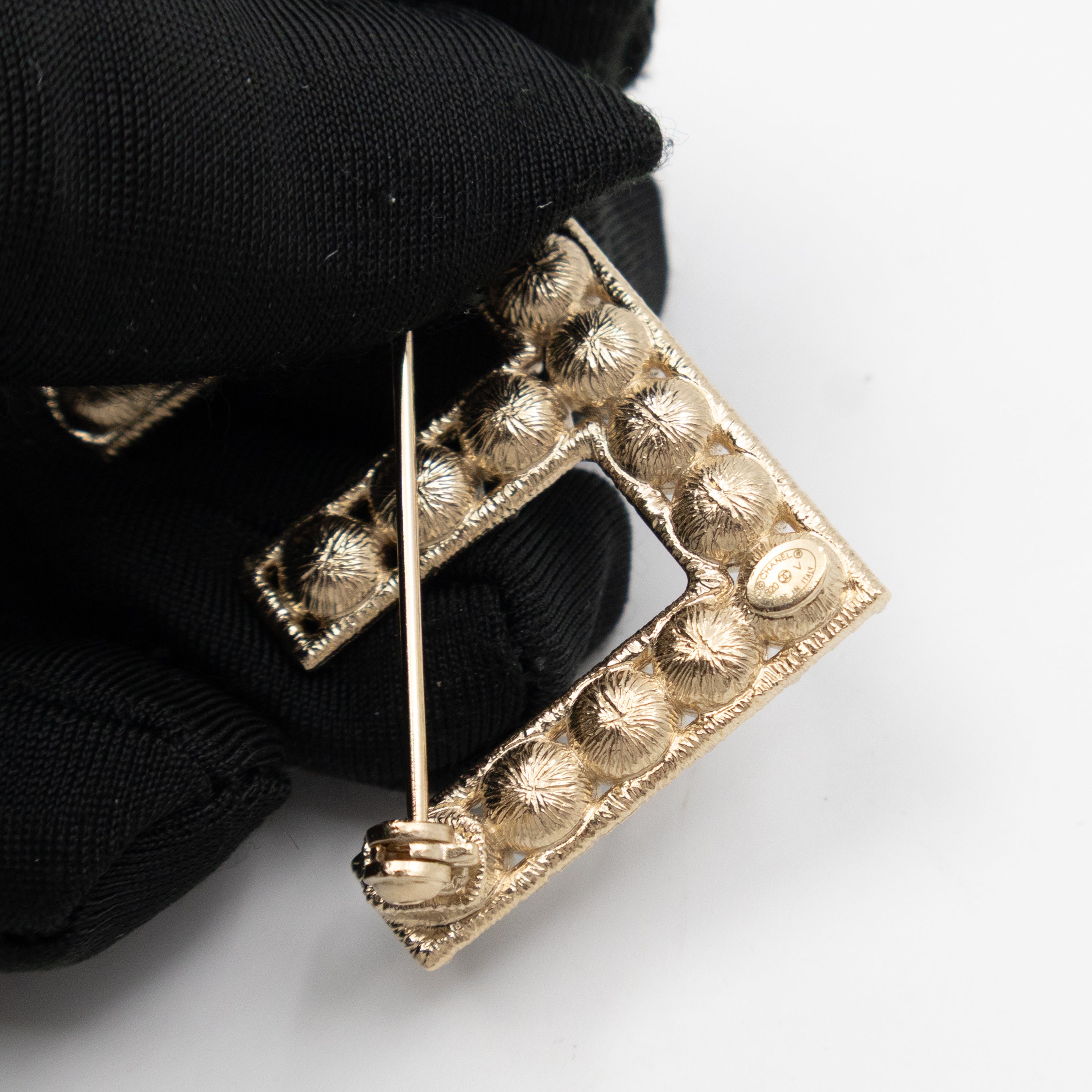 Letters Brooch Set Crystals Gold