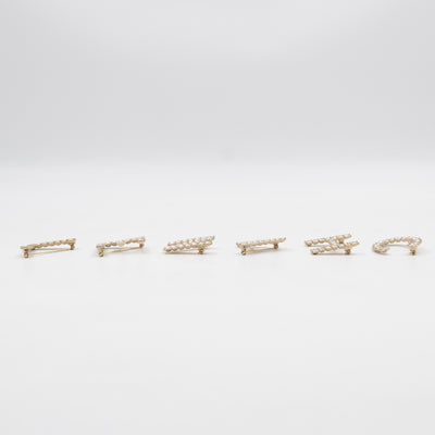 Letters Brooch Set Crystals Gold