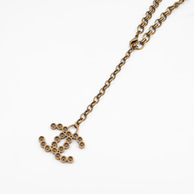 Crystals Letters CC Chain Necklace & Belt Aged Gold