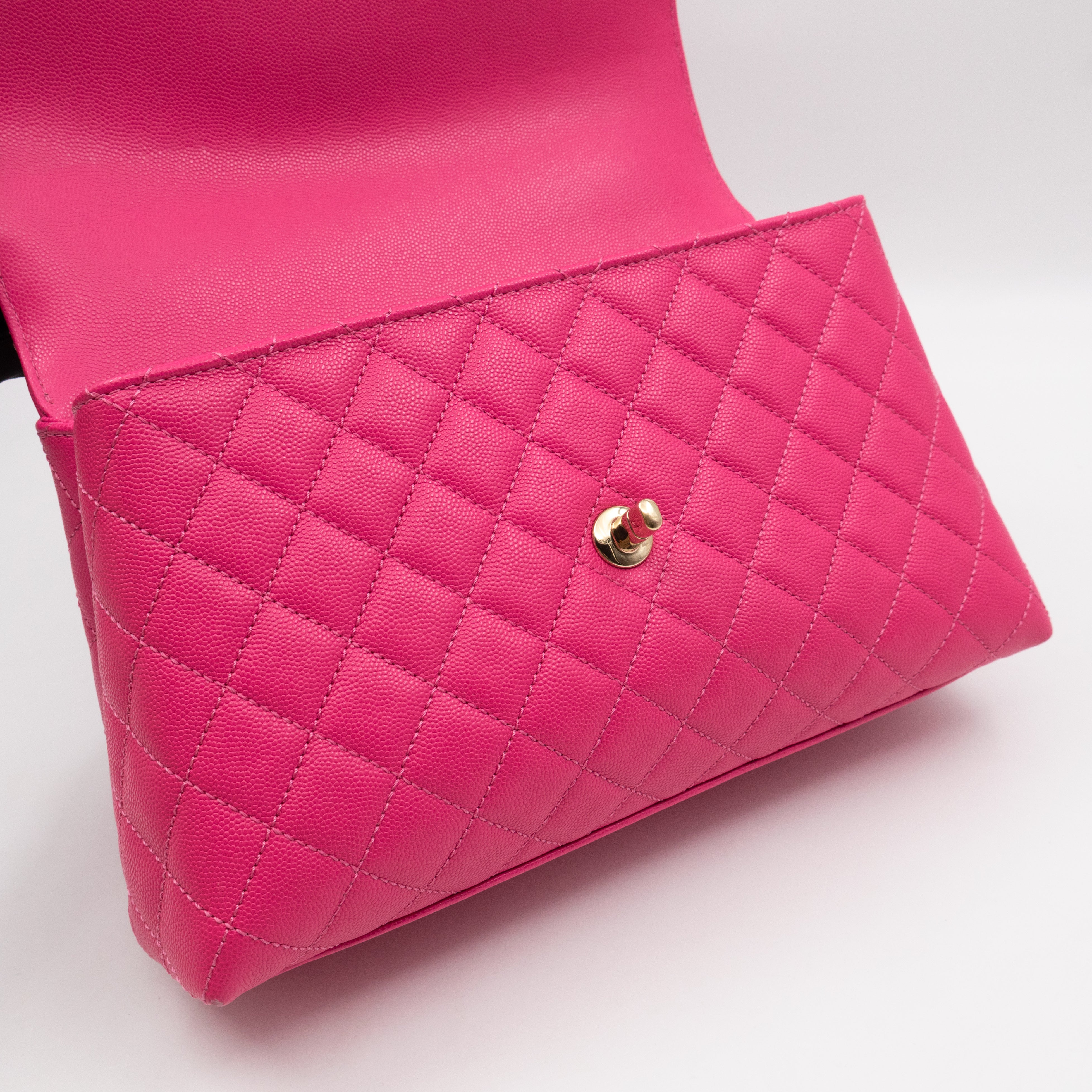 Coco Handle Pink Caviar Leather