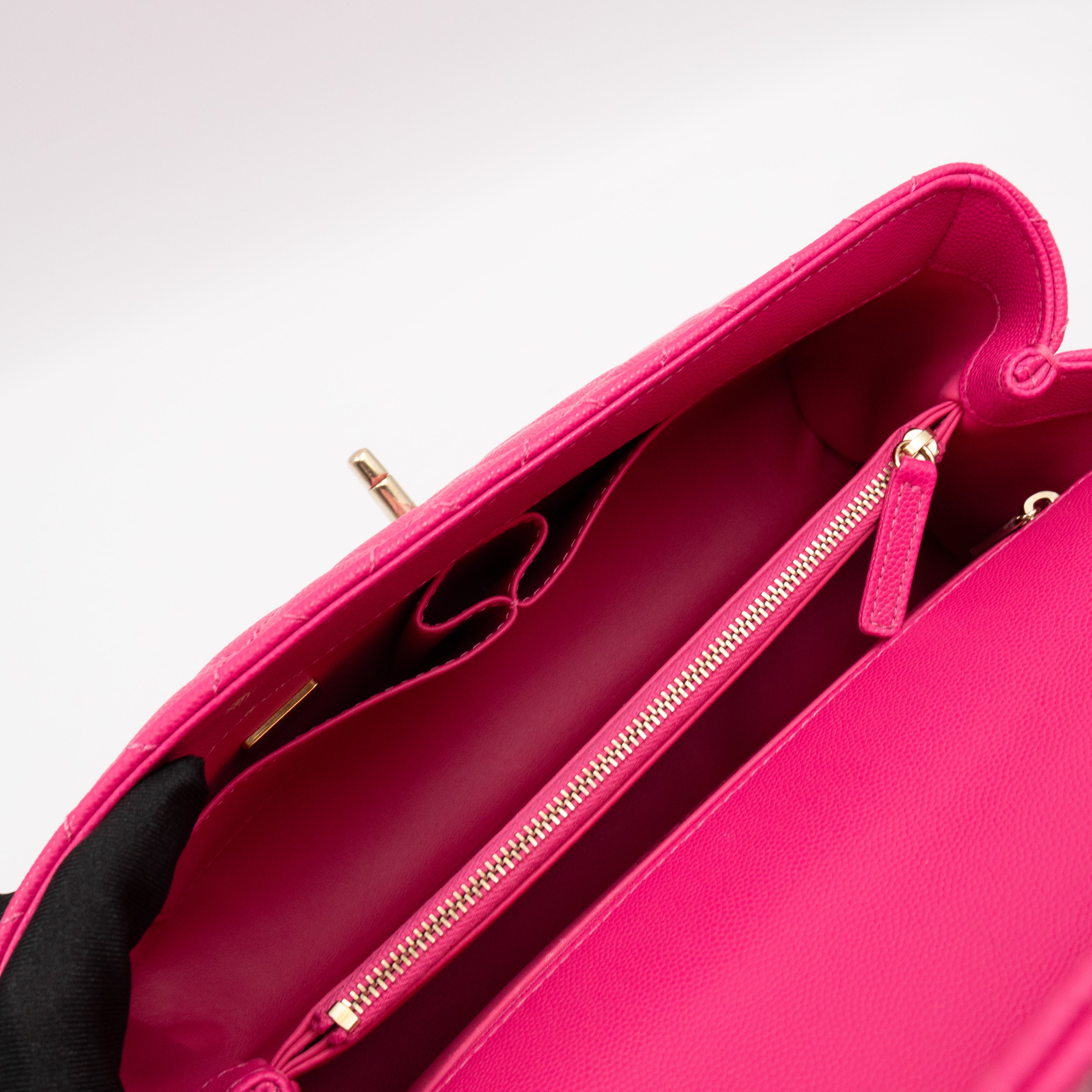 Coco Handle Pink Caviar Leather