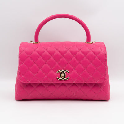 Coco Handle Pink Caviar Leather