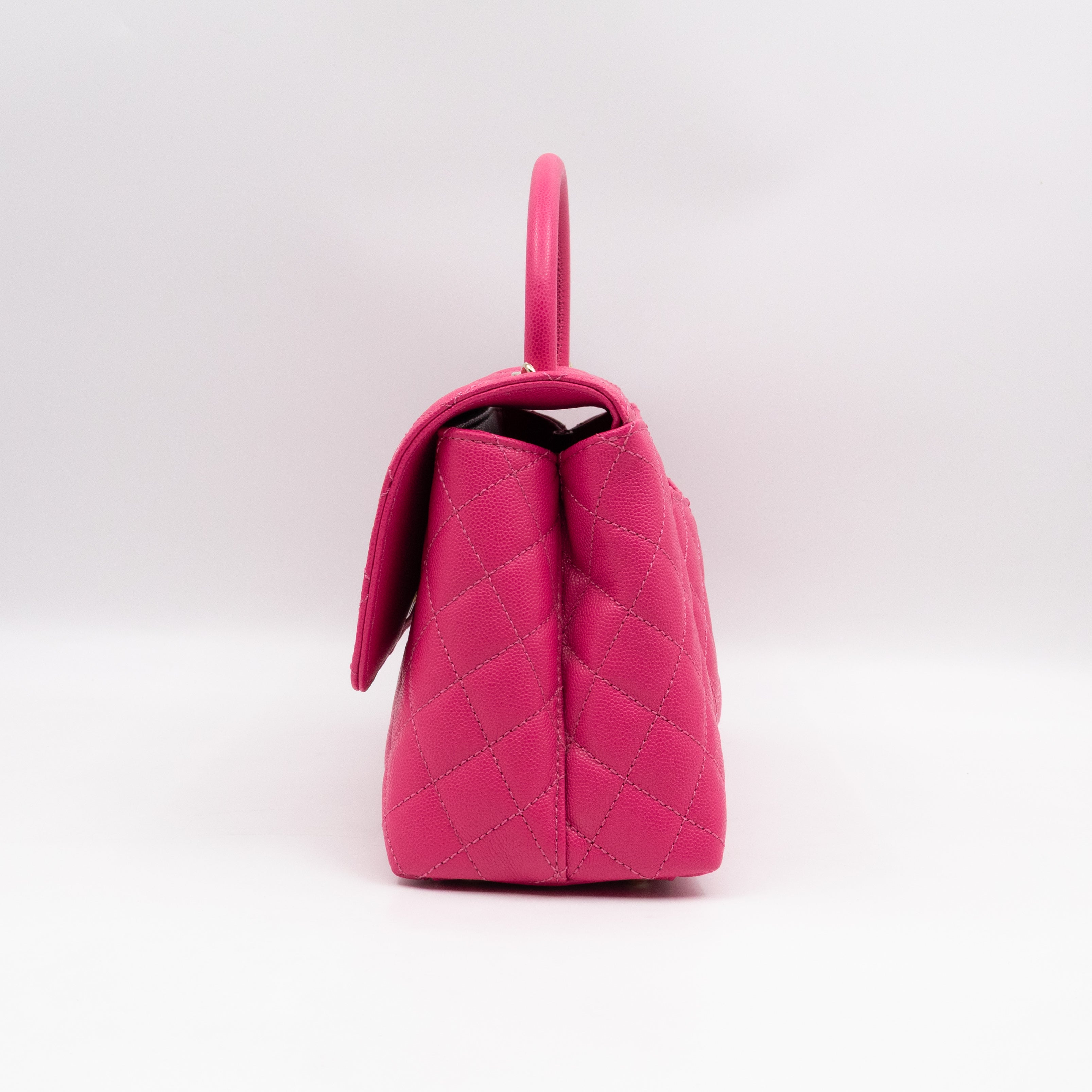 Coco Handle Pink Caviar Leather