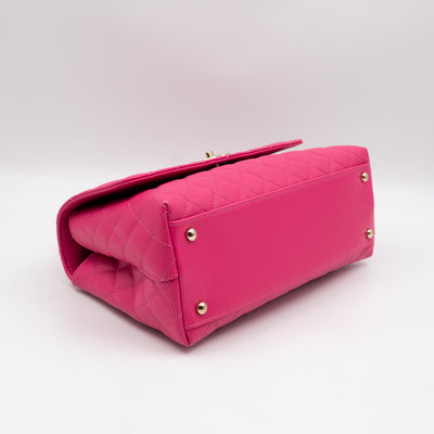 Coco Handle Pink Caviar Leather