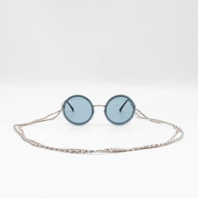 Round Sunglasses with Double Chain