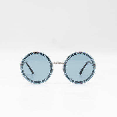 Round Sunglasses with Double Chain