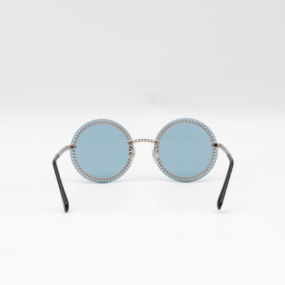 Round Sunglasses with Double Chain