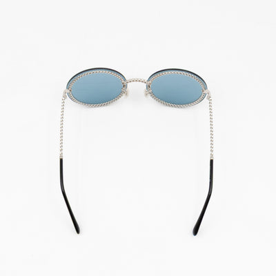 Round Sunglasses with Double Chain
