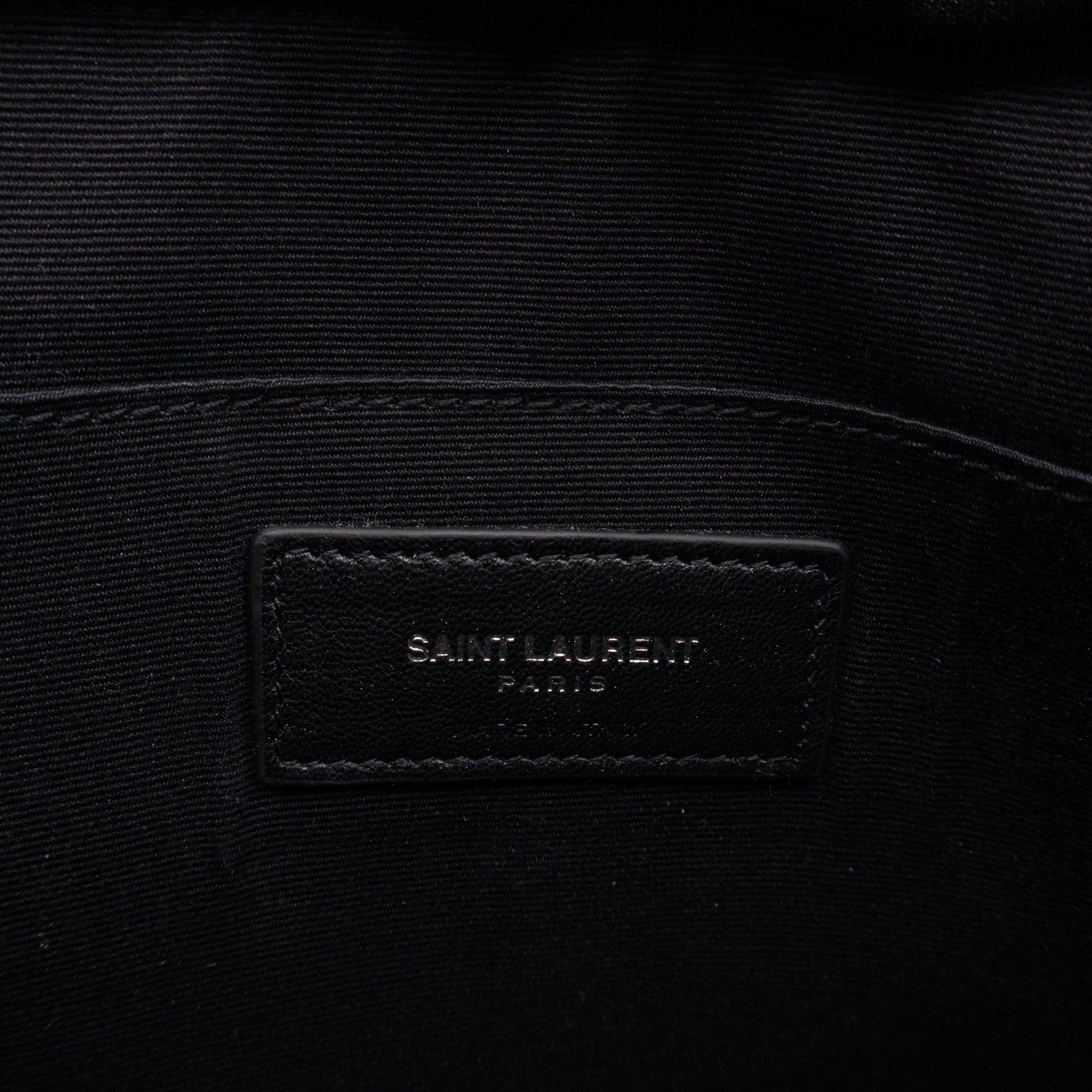 Flat Clutch Pouch Black Leather