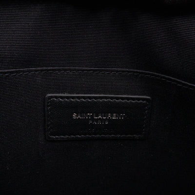 Flat Clutch Pouch Black Leather
