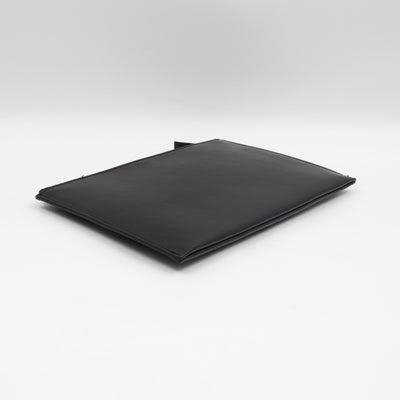Flat Clutch Pouch Black Leather