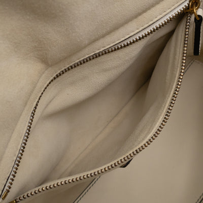 Lady Dior Medium Supple Cannage Studded White Leather