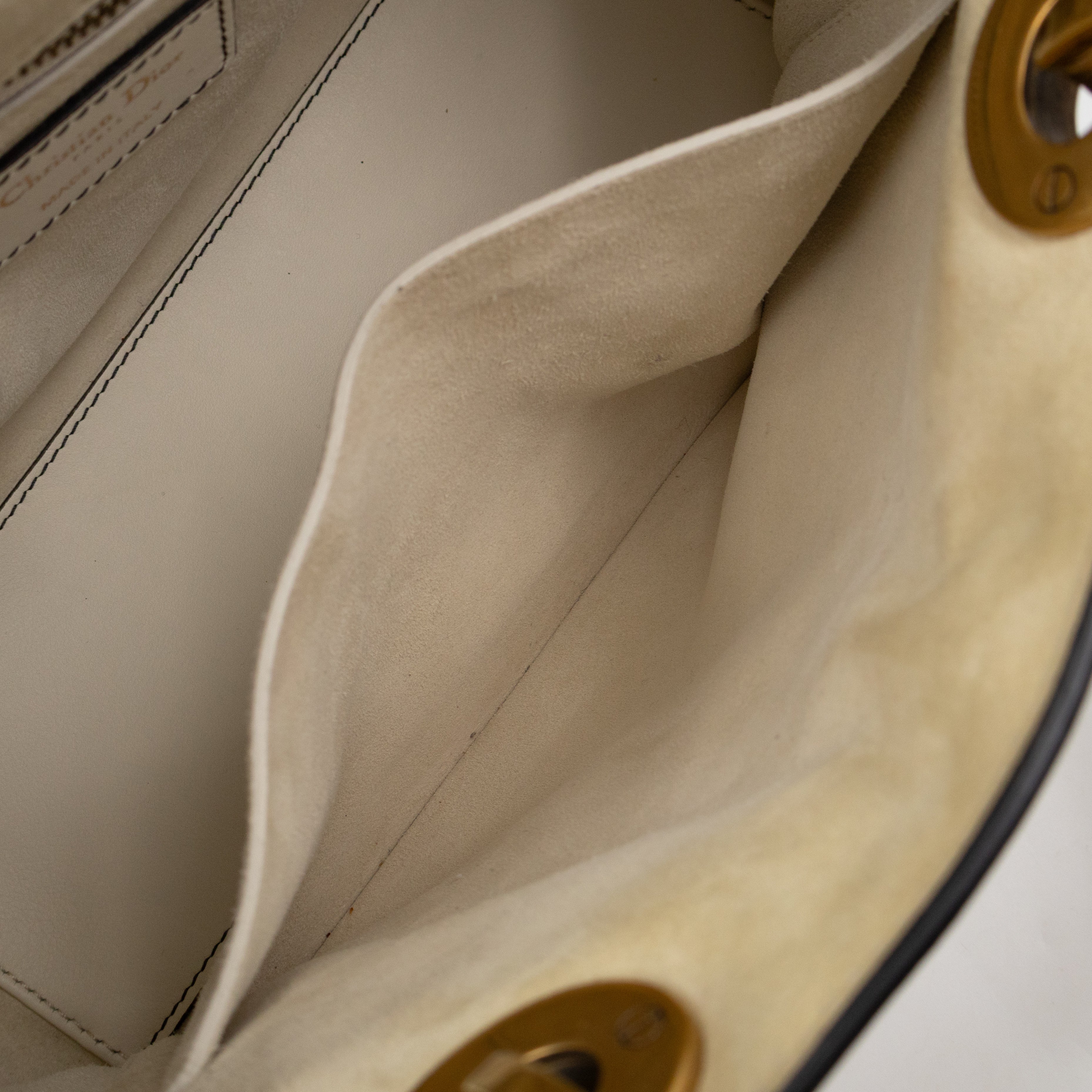 Lady Dior Medium Supple Cannage Studded White Leather