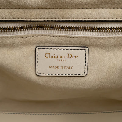Lady Dior Medium Supple Cannage Studded White Leather