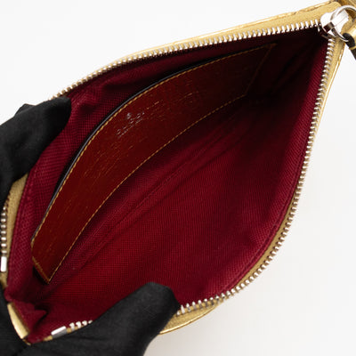 GG Marmont Chain Wallet Gold Crumpled Leather