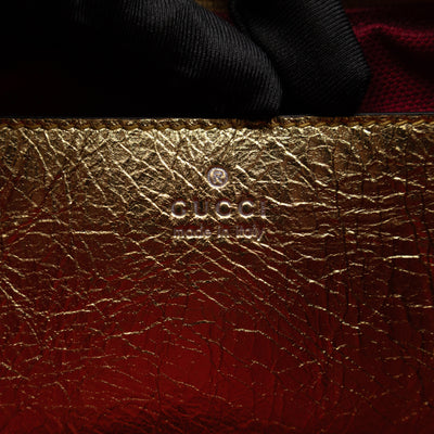 GG Marmont Chain Wallet Gold Crumpled Leather
