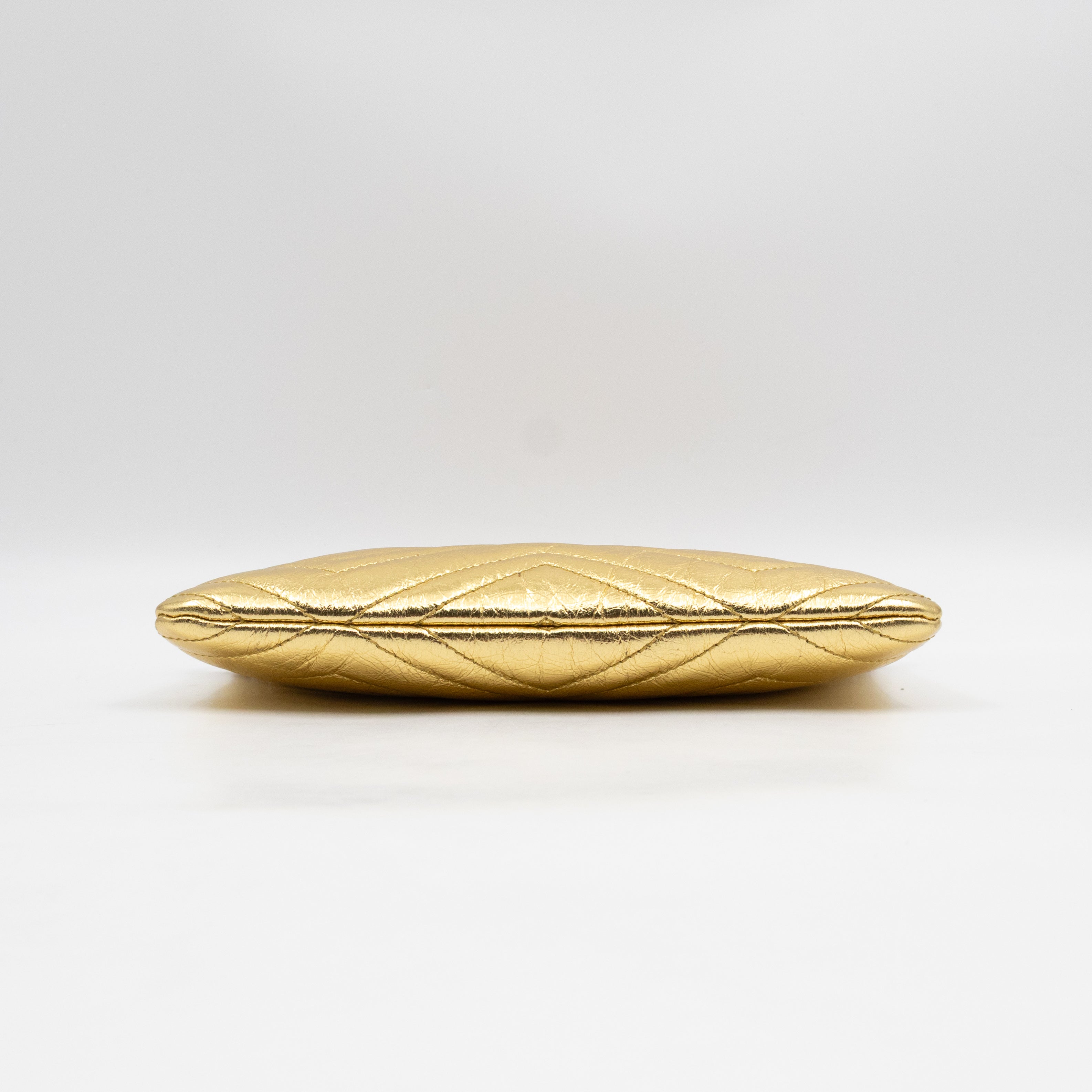 GG Marmont Chain Wallet Gold Crumpled Leather