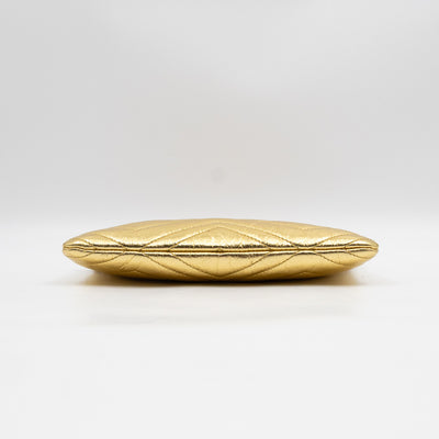 GG Marmont Chain Wallet Gold Crumpled Leather