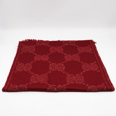 GG Jacquard Knitted Lady Nest Lux Scarf Red & Gold