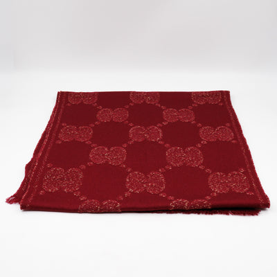 GG Jacquard Knitted Lady Nest Lux Scarf Red & Gold