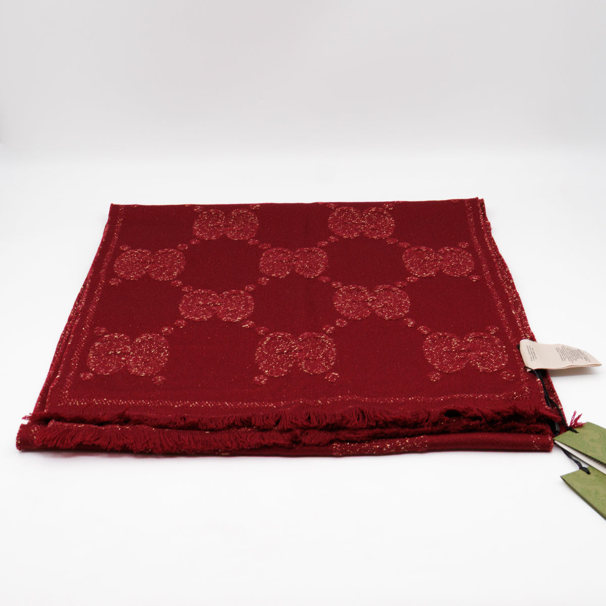 GG Jacquard Knitted Lady Nest Lux Scarf Red & Gold