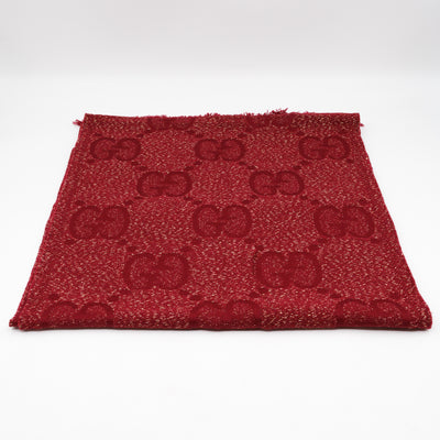 GG Jacquard Knitted Lady Nest Lux Scarf Red & Gold