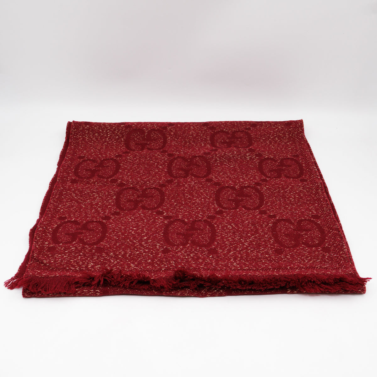 GG Jacquard Knitted Lady Nest Lux Scarf Red & Gold