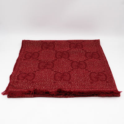 GG Jacquard Knitted Lady Nest Lux Scarf Red & Gold