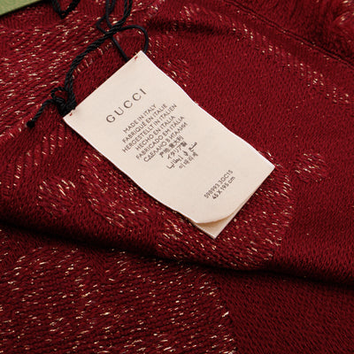 GG Jacquard Knitted Lady Nest Lux Scarf Red & Gold