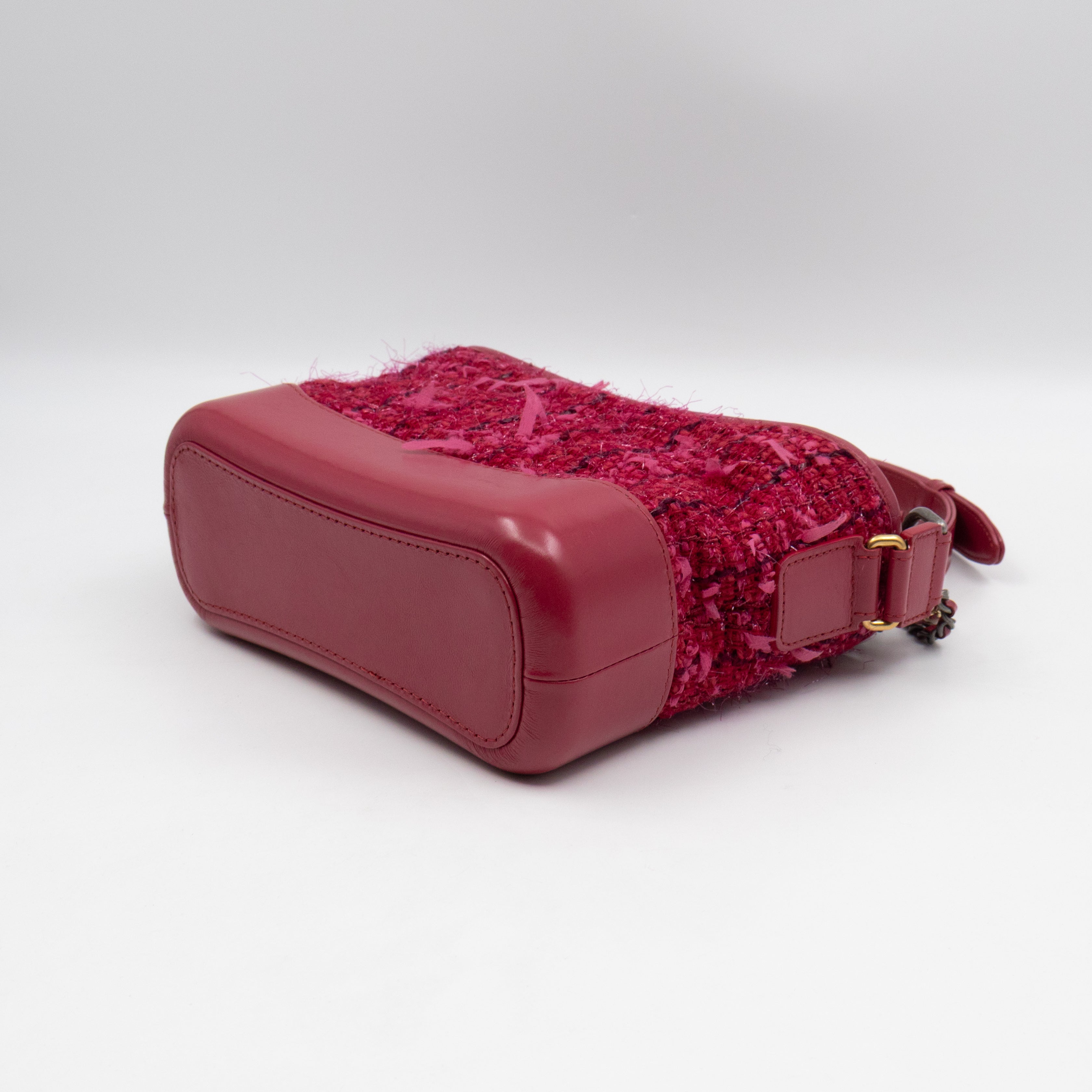 Gabrielle Hobo Small Pink Tweed & Leather