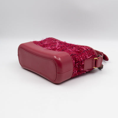 Gabrielle Hobo Small Pink Tweed & Leather