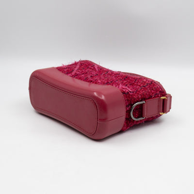 Gabrielle Hobo Small Pink Tweed & Leather